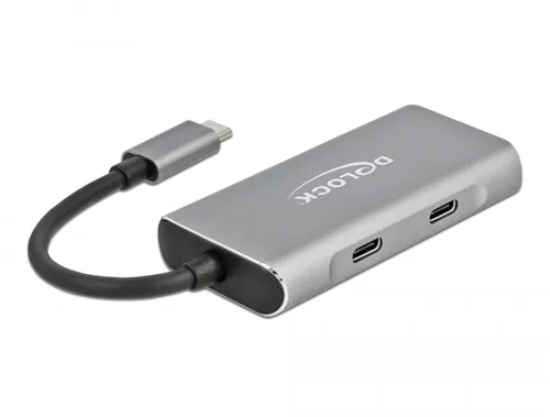 Delock USB 3.1 Hub - Stromversorgung: USB - Anzahl Ports: 4 - Detailfarbe: Grau - USB Standard: 3.1 Gen 2 (10 Gbps) - USB Anschluss 2 (Endgerät): USB A - USB C - USB Anschluss 1 (Quelle): USB C