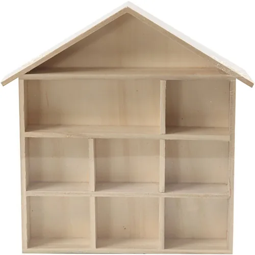 Creativ Company Holzartikel Setzkasten Hausform - Breite: 25.2 cm - Höhe: 3.5 cm - Länge: 26 cm - Anzahl Stück: 1 Stück - Holzherkunft: China - Holzhandelsname: Paulownia tomentosa (Blauglockenbaum)