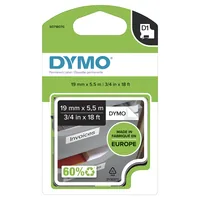 DYMO Beschriftungsband D1 Schwarz auf Weiss - Länge: 5.5 m - Schriftfarbe: Schwarz - Material: Textil - Bandfarbe: Weiss - Materialeigenschaften: Stark haftend - Hitzebeständig - Wasserabweisend - UV-Resistent - Breite: 19 mm