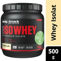 Body Attack Pulver Extreme Iso Whey Professional Schokolade 500 g - Produktionsland: Deutschland - Anwendungszweck: Muskelaufbau - Kraft - Gewichtsreduktion - Einnahme: Nach Aktivität - Vor Aktivität - Gewicht pro Einheit: 500 g - Verpackungseinheit: 1 St