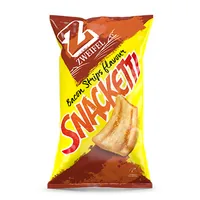 Zweifel Chips Snacketti Bacon Strips XXL 255 g - Produkttyp: Crème & Gewürz Chips - Nährwertangabe pro: 100 g - Energiegehalt (in kj): 1952 KJ - Energiegehalt (in kcal): 465 Kcal - Fett: 20 g - Gesättigte Fettsäuren: 1.5 g