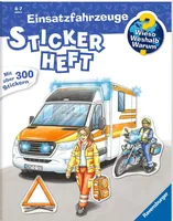 Ravensburger Kinder-Sachbuch WWW Stickerheft: Einsatzfahrzeuge - Sprache: Deutsch - Altersempfehlung ab: 4 Jahren - Einband: Broschur - Anzahl Seiten: 24 - Thema: Wieso? Weshalb? Warum? - Altersgruppe: Kleinkinder
