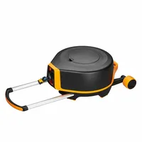 Fiskars 1025933 avvolgitubo da giardino Avvolgitubo da terra Automatico Nero, Arancione