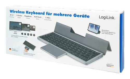 Logilink Wireless Multi-Device-Tastatur BT 5.1, grau
