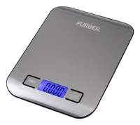 FURBER Küchenwaage USB Silber - Bedienungsart: Tasten - Messschritte: 1 g - Tara-Zuwiegefunktion: Ja - Detailfarbe: Silber - Gewicht Max.: 5 kg - Material: Edelstahl