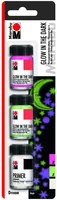 Marabu Effektfarbe Glow in the Dark 3 x 15 ml, Grün, Pink, Weiss - Art: Bastelfarbe - Detailfarbe: Weiss - Pink - Grün - Set: Ja - Verpackungseinheit: 3 Stück
