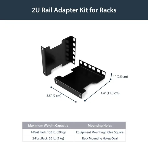 4IN RACK DEPTH ADAPTER - 2U .