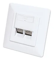 INTELLINET 2-Port Cat6a 10G RJ45-Unterputzdose STP weiß
