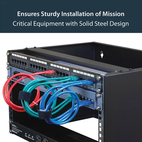 StarTech.com 6U Wall Mount Network Rack - 14 Inch Deep (Low Profile) - 19" Patch Panel Bracket for Shallow Server and IT Equipment, Network Switches - 44lbs/20kg Weight Capacity, Black