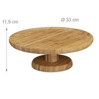relaxdays Tortenplatte Hellbraun - Produkttyp: Tortenplatte - Materialtyp: Holz - Material: Holz - Detailfarbe: Hellbraun - Anzahl Etagen: 1 × - Stapelbar: Nein
