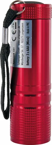 Schwaiger Mini LED Taschenkampe 90 Lumen rot