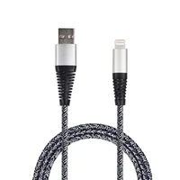 2GO USB Lade-Datenkabel Lightning 1m Nylon sil PET-Verp.