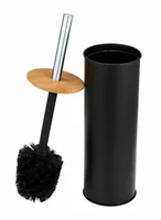 Wenko Toilettenbürste Tortona Schwarz - Art: Toilettenbürsten-Set - Detailfarbe: Schwarz - Detailmaterial: Stahl - Holz - Grundmaterial: Holz - Metall