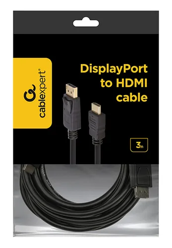Gembird CC-DP-HDMI-3M DisplayPort to HDMI cable (not bi-directional), 3m, black