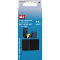 Prym Klettbandverschluss 60 cm, zum Annähen, Schwarz - Breite: 20 mm - Länge: 1.2 m - Produkttyp: Verschluss - Ausstattung Kabelmanagement: Zuschneidbar - Verpackungseinheit: 1 Stück - Material: Polyamid (PA)