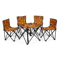 Zebraffo Camping-Sitzgarnitur Giraffe 5er Kids - Anzahl Sitzplätze: 4 - Gewicht: 5.5 kg - Ausziehbar: Nein - Zusammenklappbar: Ja - Farbe: Braun - Gelb