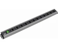 Bachmann Handwerkerleiste 12-fach 90°, schwarz 2,0m. mit Schalter