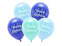 Partydeco Luftballon Happy Birthday Ø 26 cm, 5 Stück, Blau - Packungsgrösse: 5 Stück - Grösse: 26 cm - Motiv: Geburtstag - Produkttyp: Luftballon - Material: Latex - Detailfarbe: Blau - Mehrfarbig