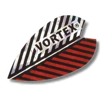 Karella Flights Vortex X 3- rot-silber , 3 Stück - Stärke: 100 µm - Flight Form: Vogelfeder-Flys