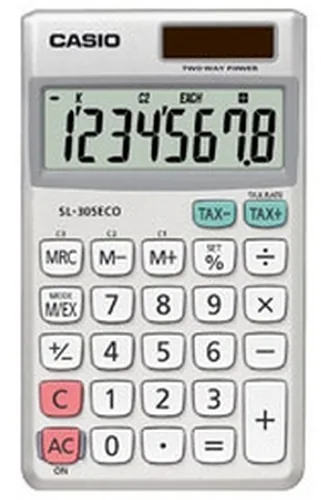 CASIO Taschenrechner SL-305ECO 8-Stellen, Solar/Batterie