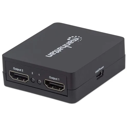 MANHATTAN 1080p 2-Port HDMI-Splitter Strom über USB schwarz