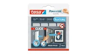 tesa Montagestreifen Powerstrips CLICK Small 16 Paar, 1.8 kg - Detailfarbe: Weiss - Art: Montagestreifen