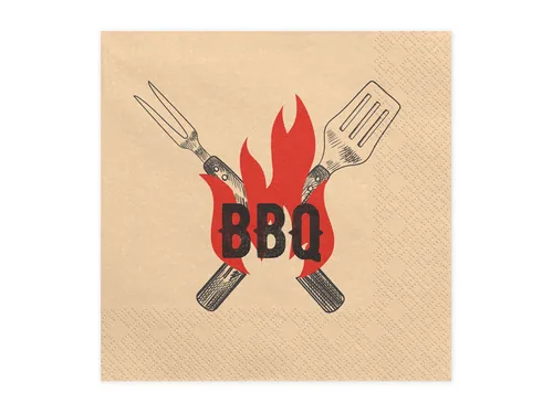 Partydeco Papierservietten Grill BBQ 33 cm x 33 cm - Material: Papier - Zellulose - Grösse: 33 cm x 33 cm - Produkttyp: Papierservietten - Motiv: BBQ - Detailfarbe: Rot - Schwarz - Anzahl Lagen: 3