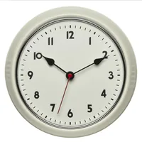 TFA Dostmann Funk-Wanduhr Retro Beige, Ø 24 cm - Form: Rund - Detailfarbe: Beige - Uhrtyp: Analog - Funksignal: Ja - Funktionen: 24-Stundenanzeige - Detailmaterial: Metall - Kunststoff
