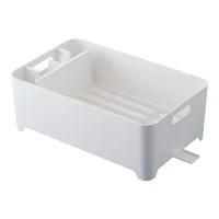 Yamazaki Abtropfgestell Tower Weiss - Tiefe: 24 cm - Breite: 38 cm - Detailfarbe: Weiss - Geschirrhalterung: Tellerhalterung - Besteckhalter - Höhe: 13 cm - Produkttyp: Abtropfgestell