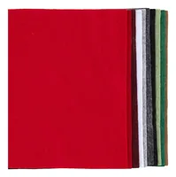 Creativ Company Bastelfilz 10 Stück, Sortiert, Weihnachtsfarben - Detailfarbe: Mehrfarbig - Rot - Grün - Filz Art: Filz