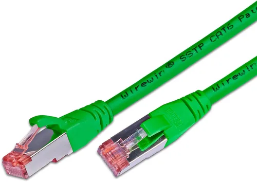 Wirewin Patchkabel RJ-45 - RJ-45, Cat 6, S/FTP, 1 m, Grün - Detailfarbe: Grün - Form: Rund - Verpackungseinheit: 1 Stück - Zusatzfunktionen: Längenaufdruck auf Stecker - Mit Klinkenschutz - Länge: 1 m - Produkttyp: Patchkabel