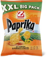 Zweifel Chips Original Paprika Big Pack XXL 380 g - Produkttyp: Paprika & Scharfe Chips - Nährwertangabe pro: 100 g - Energiegehalt (in kj): 2270 KJ - Energiegehalt (in kcal): 544 Kcal - Fett: 34 g - Gesättigte Fettsäuren: 2 g
