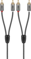 Goobay 65295 audio cable 5 m 2 x RCA Schwarz, Silber