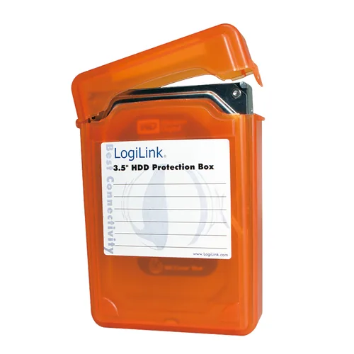 Logilink Festplatten Schutz-Box für 3,5 HDDs, orange