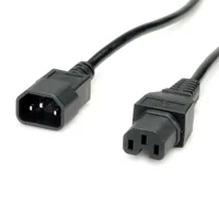 VALUE Netzkabel IEC320/C14 Stecker - C15 Buchse, H05RN-F, schwarz, 3 m