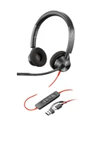 HP Poly Blackwire 3320 Stereo USB-C Headset +USB-C/A Adapter