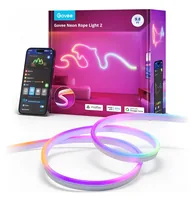 Govee LED Stripe Neon, 3 m, RGBIC, Matter - Lampensockel: LED fest verbaut - Farbtemperatur Kelvin: Keine Angabe - Aussenanwendung: Nein - Gesamtleistung: 36 W - Leuchten Kategorie: LED Stripe - Lichtfarbe: RGBIC - farbig (IC-Chip)