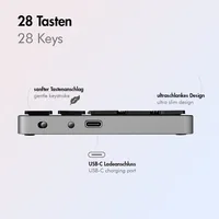 Logilink Wireless 28-Tasten-Keypad BT 5.0, space-grau