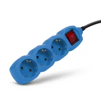 Entac Steckdosenleiste 3fach 1,5m Schalter blau