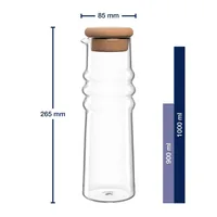 LEONARDO Karaffe Sole 0.9 l, Transparent - Produkttyp: Karaffe - Material: Borosilikatglas - Kork - Detailfarbe: Transparent - Fassungsvermögen: 0.9 l