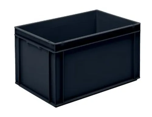 Utz Stapelbehälter RAKO ESD 600 x 400 x 323 Schwarz - Produkttyp: Stapelbehälter - Tiefe: 600 mm - Breite: 400 mm - Nutzinhalt Gesamt: 60 l - Detailfarbe: Schwarz - Höhe: 323 mm