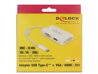 Delock Multiadapter 63924 USB-C - DVI-D/HDMI/VGA - Kabeltyp: Adapter - Videoanschluss Seite A: USB Type-C - Videoanschluss Seite B: HDMI - DVI-D - VGA