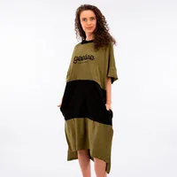 Switcher Badeponcho Geelee Beach Olive/Noir - Schnelltrocknend: Nein - Breite: 90 cm - Länge: 105 cm - Farbe: Schwarz - Olivgrün - Material: Bio Baumwolle - Sportart: Schwimmen - Wassersport