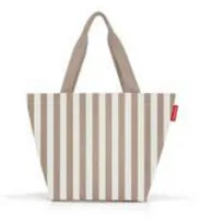 Reisenthel Tasche Shopper M Summerstripes Coffee - Breite: 51 cm - Detailfarbe: Braun - Weiss - Material: Polyester - Höhe: 30.5 cm - Länge: 26 cm