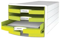 HAN Schubladenbox Impuls Grün - Anzahl Schubladen: 4 - Verpackungseinheit: 1 Stück - Material: Kunststoff - Detailfarbe: Grün