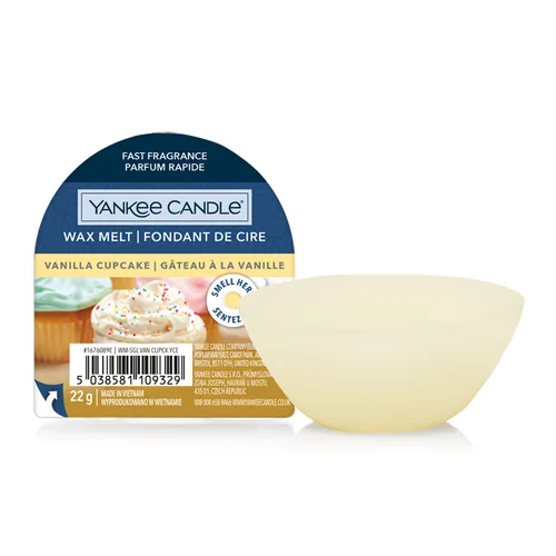 Yankee Candle Duftwachsplättchen Vanilla Cupcake - Eigenschaften: Keine Eigenschaft - Höhe: 3 cm - Durchmesser: 7 cm - Typ: Duftwachsplättchen - Duft: Süss - Würzig - Vanille - Zucker - Kakao - Schokolade - Shea Butter - Verpackungseinheit: 1 Stück
