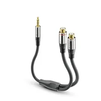 sonero Audio-Kabel 3.5 mm Klinke - Cinch 0.25 m - Kabeltyp: Adapterkabel - Audioanschluss Seite A: 3.5 mm Klinke - Audiokanäle: Stereo - Audioanschluss Seite B: Cinch - Detailfarbe: Schwarz - Länge: 0.25 m