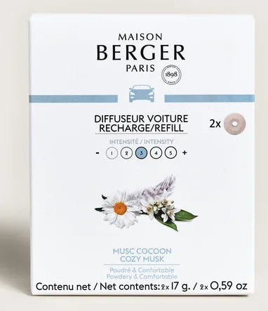Maison Berger Autodiffusor Musc Cocoon 2 Stück - Detailfarbe: Weiss - Funktionen: Keine Angaben - Typ: Lufterfrischer