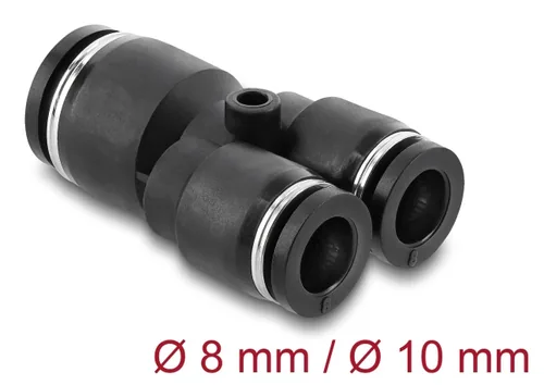 DeLOCK Pneumatic Connector 2 x 8 mm to 1 x 10 mm with mounting hole Y-shape