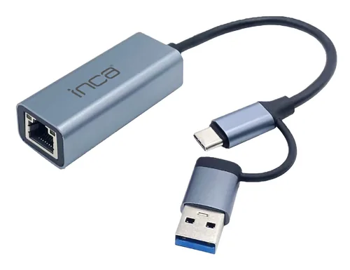 INCA Adapter IUTP-01TX Ethernet > USB und Typ C Anschluss